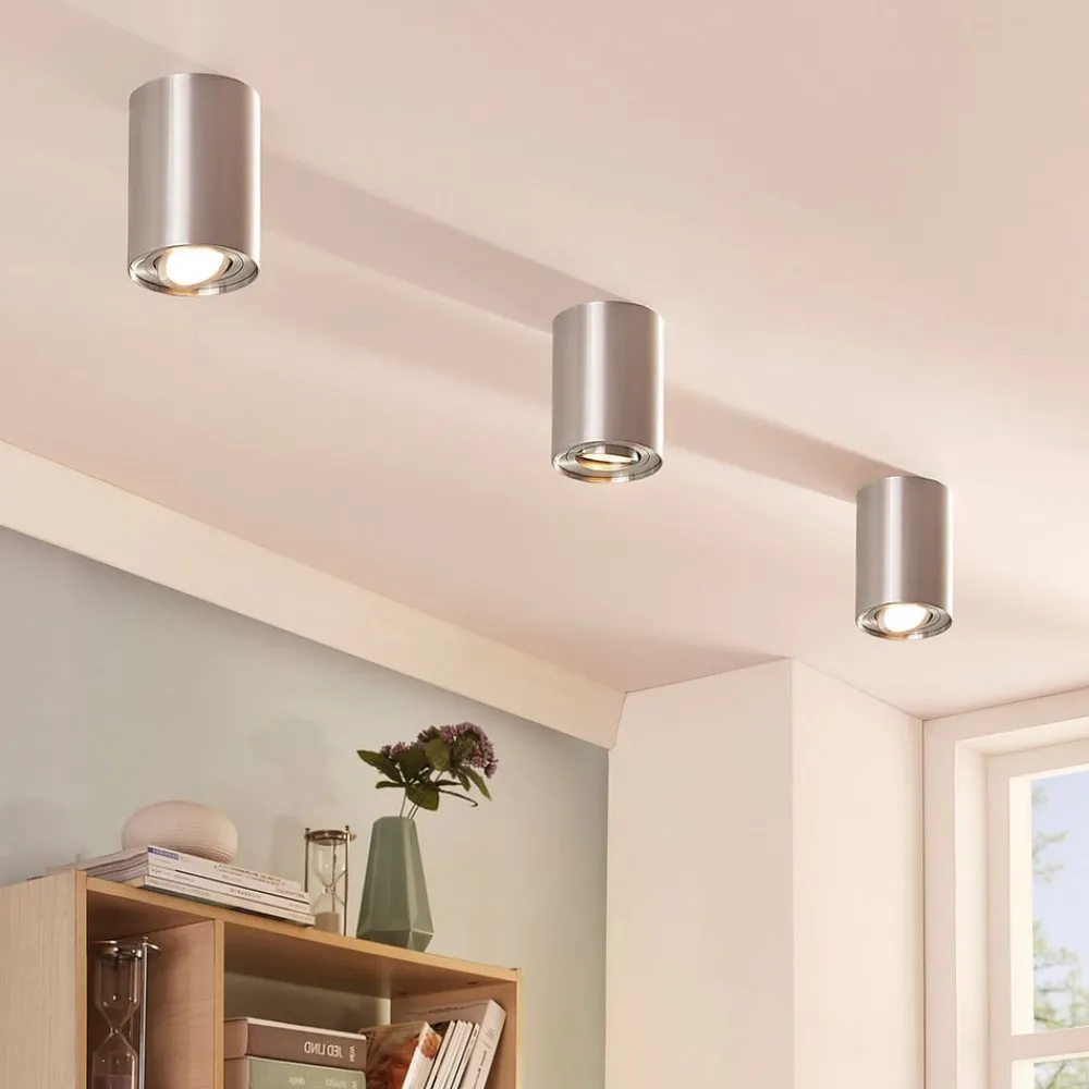 Arcchio Loftlamper|Loftlamper > loftspot Jolina, rund, grå, 13 cm, metal