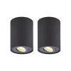Arcchio Loftlamper|Loftlamper > loftspot Jolina, rund, antracit, sæt med 2, aluminium