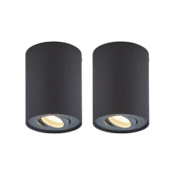 Arcchio Loftlamper|Loftlamper > loftspot Jolina, rund, antracit, sæt med 2, aluminium