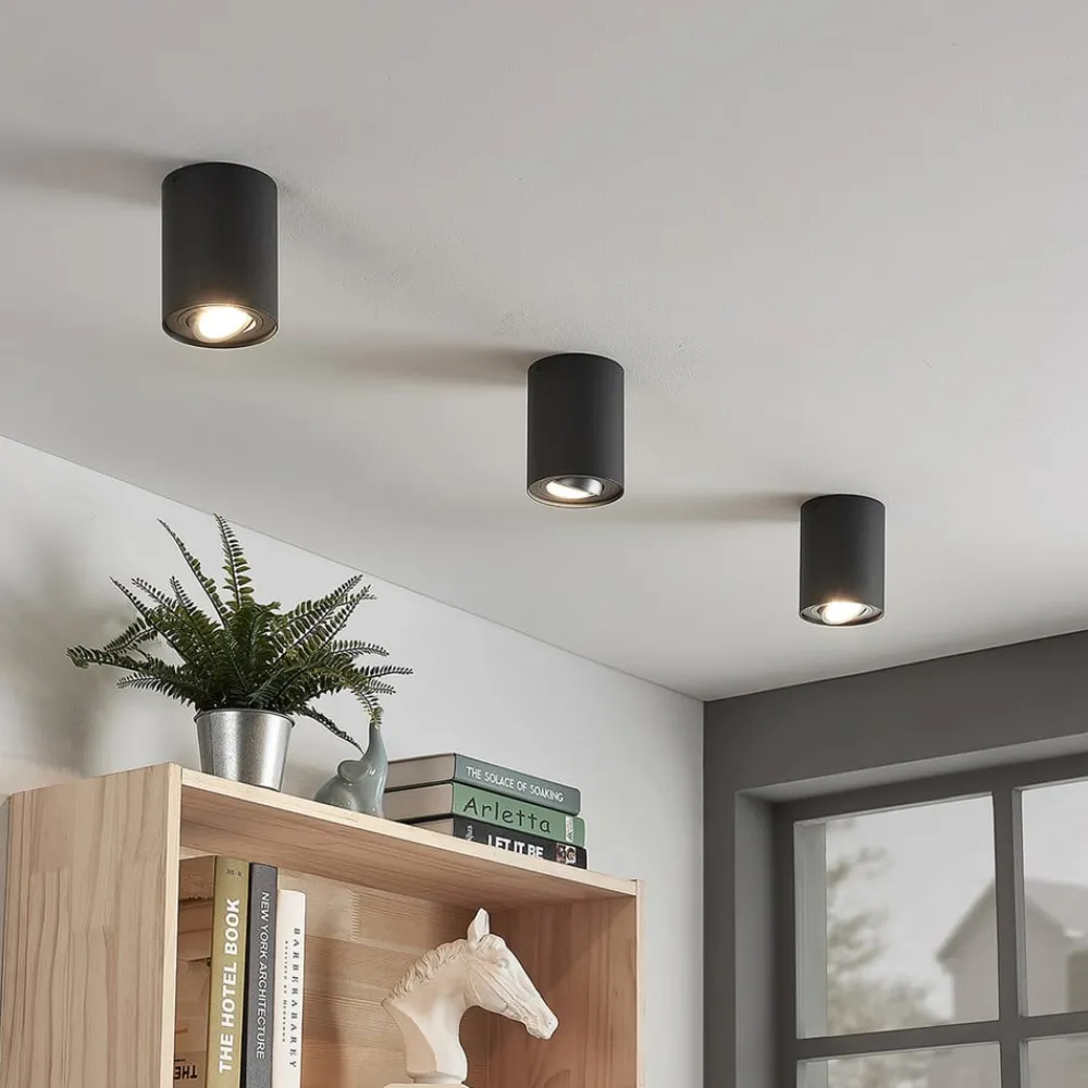 Arcchio Loftlamper|Loftlamper > loftspot Jolina, rund, antracit, sæt med 2, aluminium