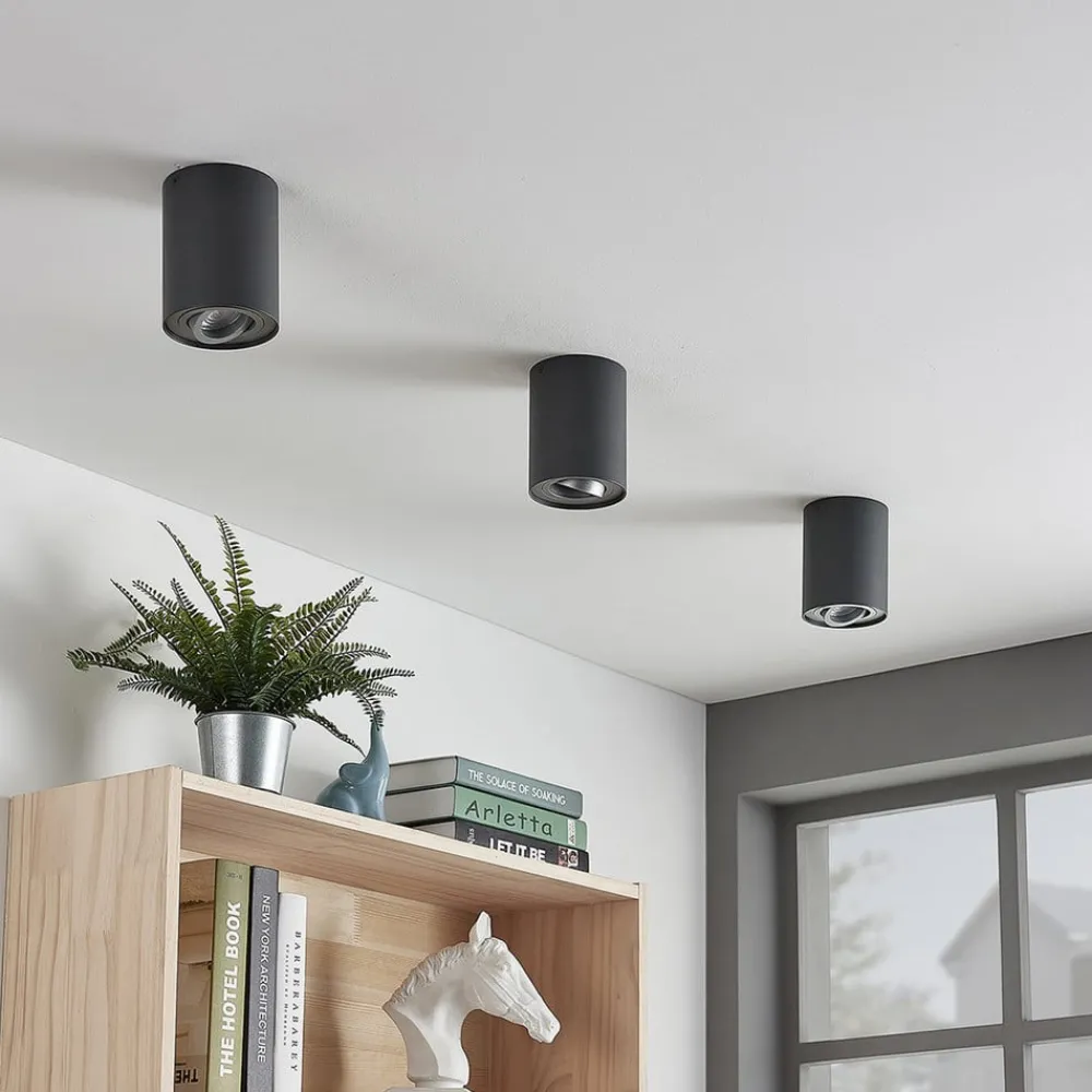 Arcchio Loftlamper|Loftlamper > loftspot Jolina, rund, antracit, sæt med 2, aluminium