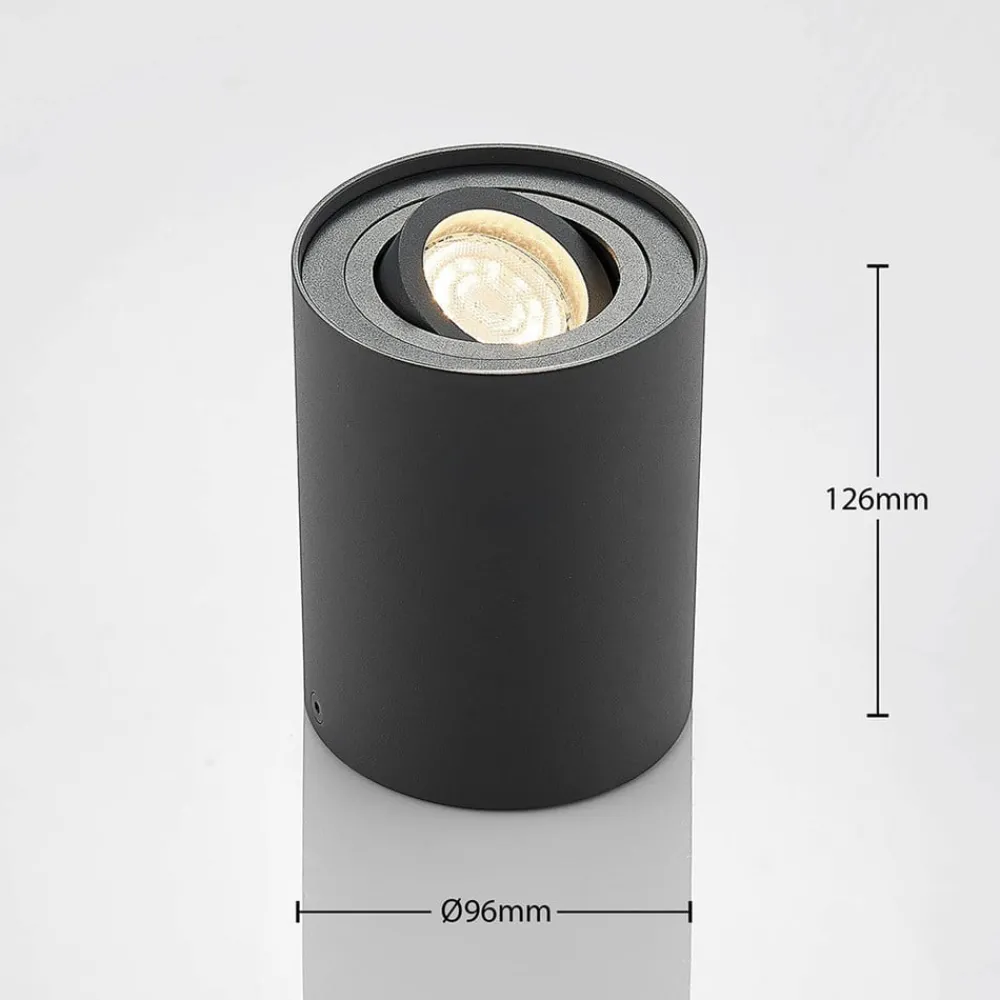 Arcchio Loftlamper|Loftlamper > loftspot Jolina, rund, antracit, sæt med 2, aluminium