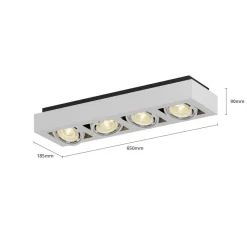 Loftlamper|Loftlamper ^ Arcchio loftspot Ronka, 65 cm, 4 lyskilder, hvid, GU10