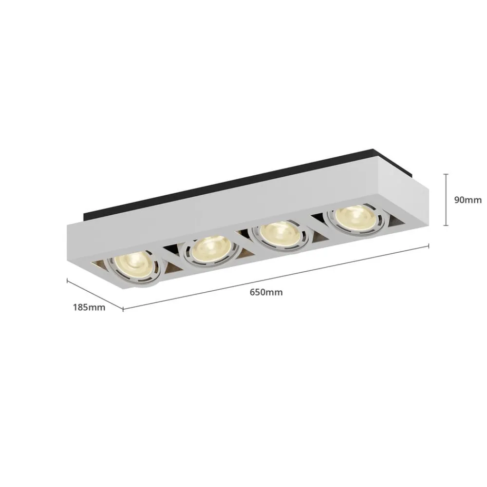 Loftlamper|Loftlamper ^ Arcchio loftspot Ronka, 65 cm, 4 lyskilder, hvid, GU10