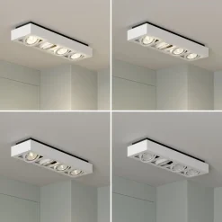 Loftlamper|Loftlamper ^ Arcchio loftspot Ronka, 65 cm, 4 lyskilder, hvid, GU10