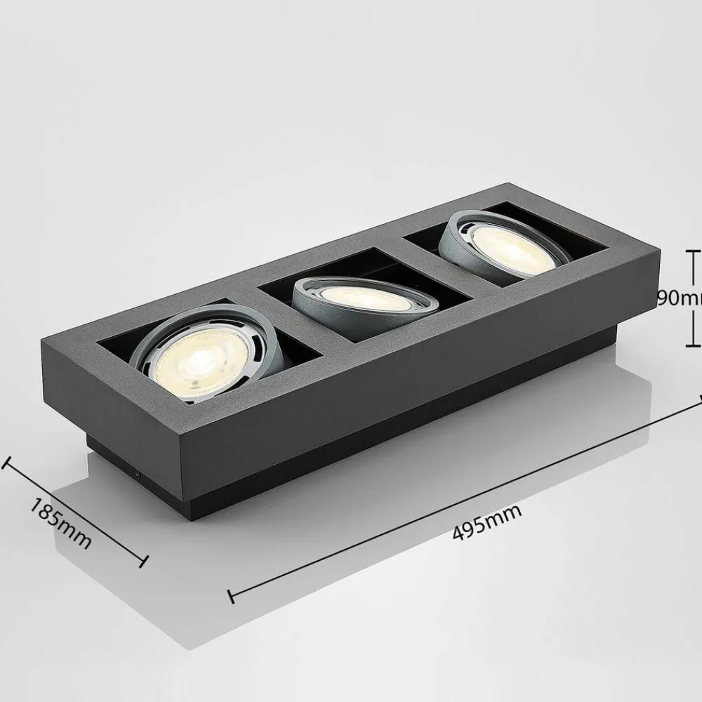 Arcchio Gang|Loftlamper > loftspot Ronka, 50 cm, 3 lyskilder, grå, GU10