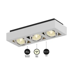 Arcchio Gang|Loftlamper > loftspot Ronka, 50 cm, 3 lyskilder, hvid, GU10