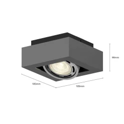 Arcchio Loftlamper > loftspot Ronka, grå, 19 cm x 19 cm, GU10