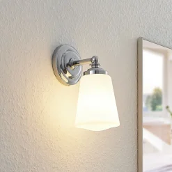 Væg- Og Spejllamper|Væglamper ^ Arcchio Mahdi væglampe til badeværelset, krom, glas, 11 cm, IP44