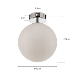 Loftlamper ^ Arcchio Maviris LED-loftlampe til badeværelset, kugle, 18 cm