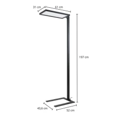 Arbejdsrum/Kontor ^ Arcchio Nelus LED-gulvlampe til kontor, sort sensor