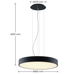 Arcchio Pendellamper > Noabelle LED-hængelampe, sort, 80 cm
