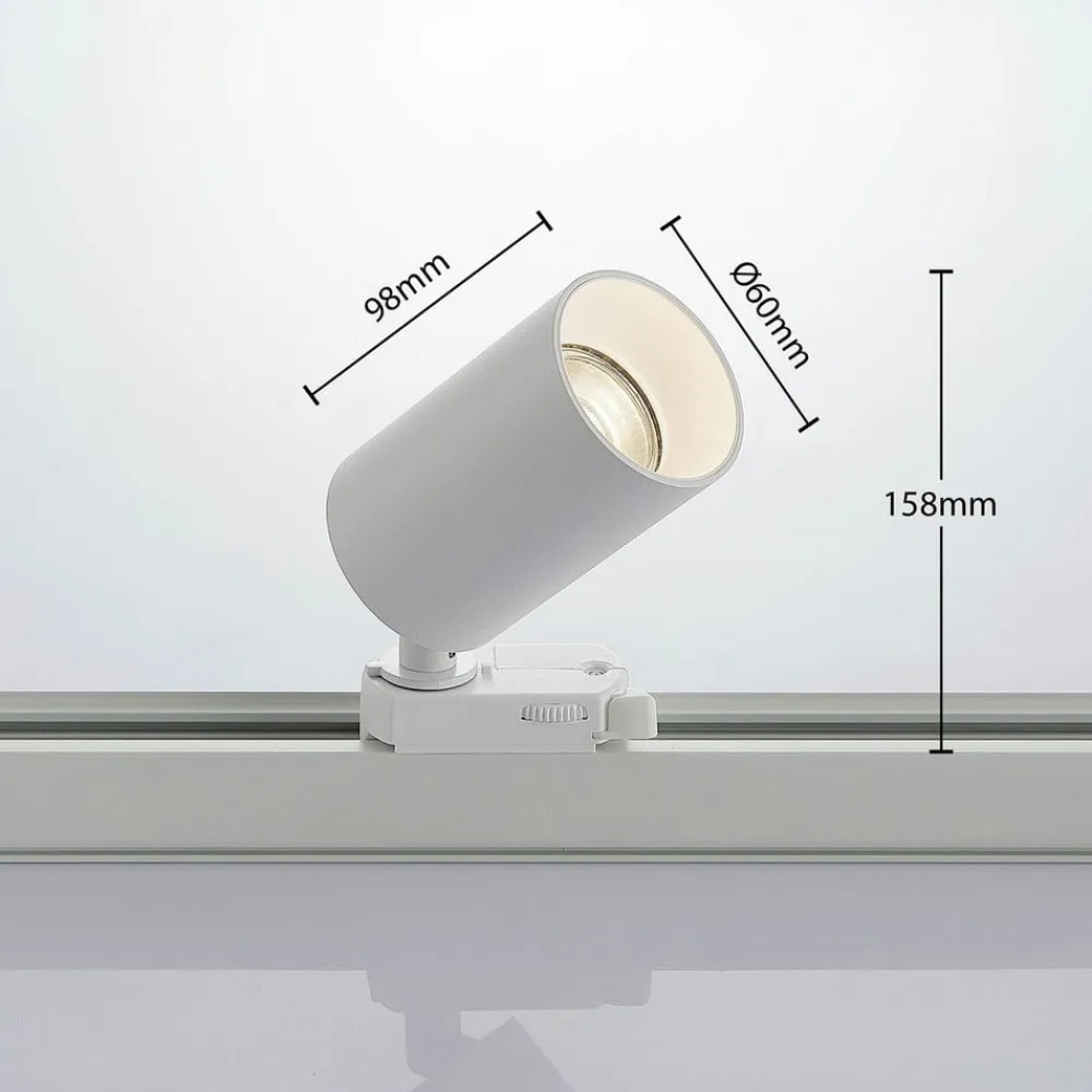 Arbejdsrum/Kontor|Gang ^ Arcchio skinnespot Brinja, hvid, Ø 6 cm, 3-faset, GU10