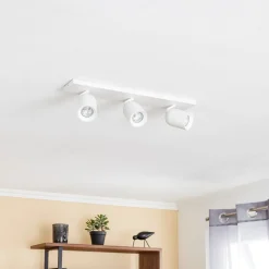 Loftlamper|Loftlamper ^ Arcchio spotlight Brinja, hvid, kantet, Ø 7 cm, 3 lyskilder, GU10