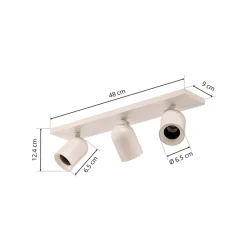 Loftlamper|Loftlamper ^ Arcchio spotlight Brinja, hvid, kantet, Ø 7 cm, 3 lyskilder, GU10