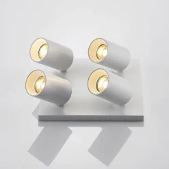 Gang|Loftlamper ^ Arcchio spotlight Brinja, hvid, kantet, Ø 6 cm, 4 lyskilder, GU10