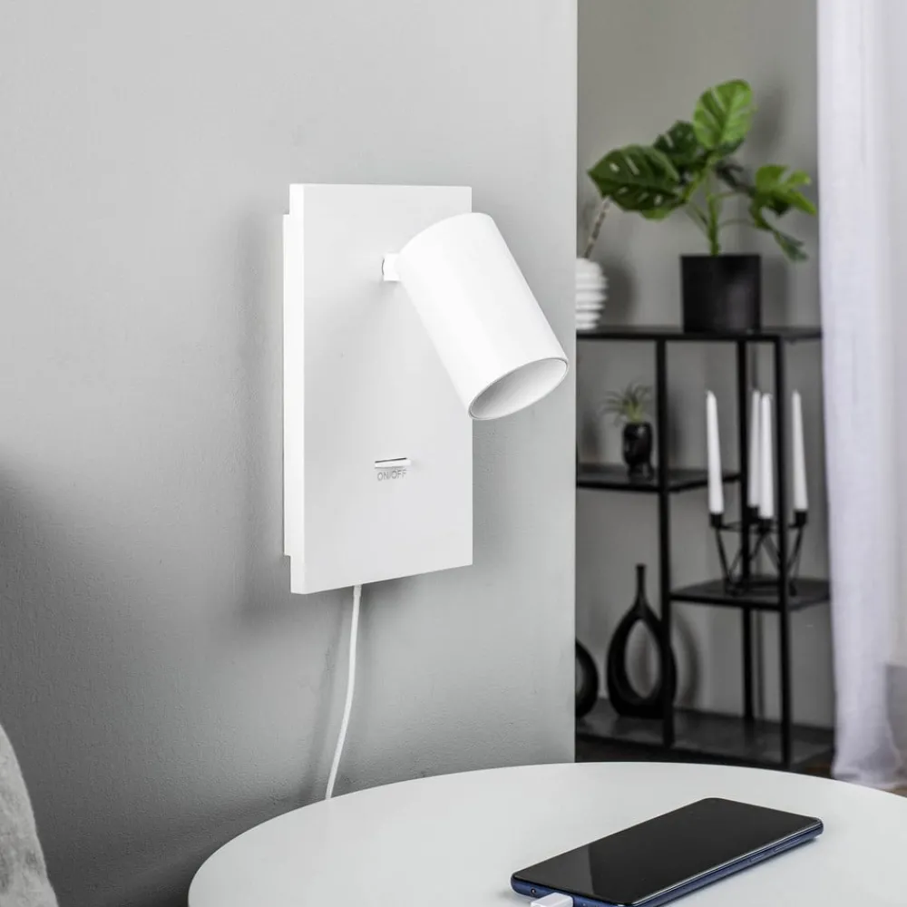 Arcchio Spotlights > spotlight Brinja, hvid, metal, USB-C, afbryder, GU10