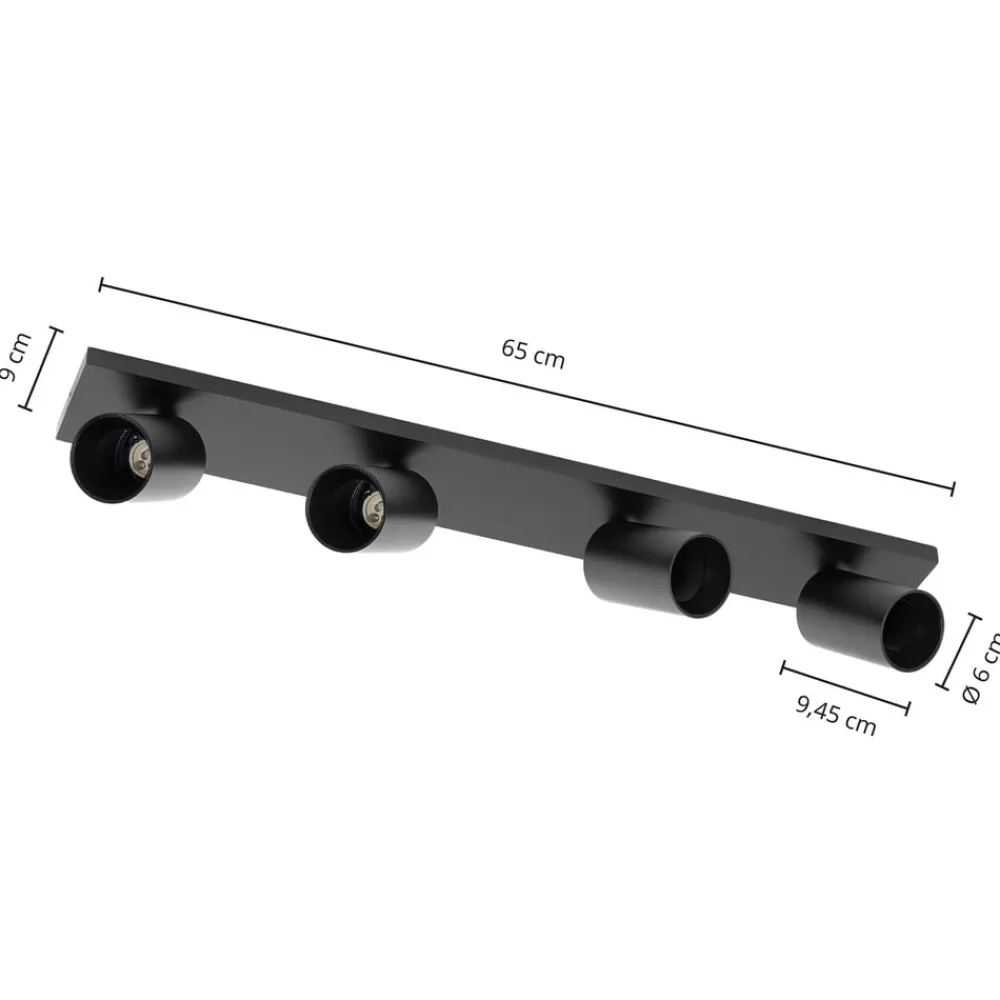 Arcchio Loftlamper|Spotlights > spotlight Brinja, sort, 65 cm lang, Ø 7 cm, 4 lyskilder