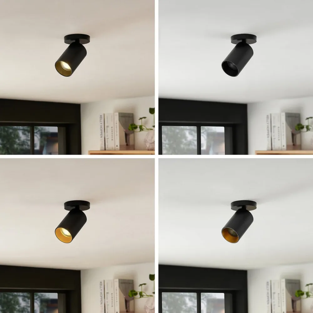 Arcchio Gang|Loftlamper > spotlight Brinja, sort, rund, 12 cm høj, Ø 6 cm