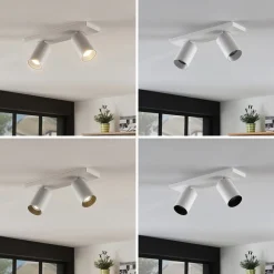 Loftlamper|Loftlamper ^ Arcchio spotlight Brinja, sæt med 2, hvid, kantet, 2 lyskilder, GU10