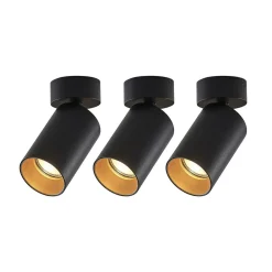 Arcchio Gang|Loftlamper > spotlight Brinja, sæt med 3, sort, rund, Ø 6cm, GU10