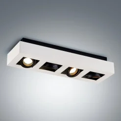 Arcchio Arbejdsrum/Kontor|Loftlamper > spotlight Vince, 47 cm, 4 lyskilder, hvid/sort, GU10