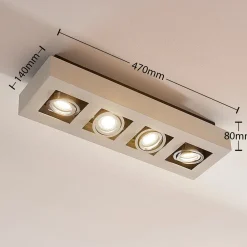 Arbejdsrum/Kontor|Loftlamper ^ Arcchio spotlight Vince, 47 cm, 4 lyskilder, hvid/krom, GU10