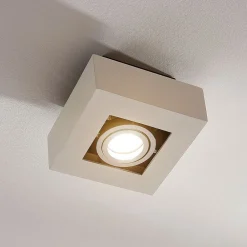 Loftlamper|Spotlights ^ Arcchio spotlight Vince, 14 x 14 cm, hvid/krom, metal, GU10