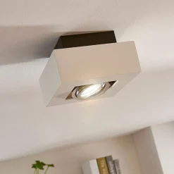 Loftlamper|Spotlights ^ Arcchio spotlight Vince, 14 x 14 cm, hvid/krom, metal, GU10
