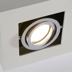 Loftlamper|Spotlights ^ Arcchio spotlight Vince, 14 x 14 cm, hvid/krom, metal, GU10