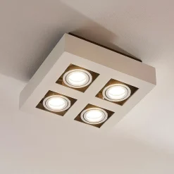 Arcchio Arbejdsrum/Kontor|Loftlamper > spotlight Vince, 25 x 25 cm, 4 lyskilder, hvid/krom, GU10