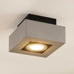 Loftlamper|Spotlights ^ Arcchio spotlight Vince, 14 x 14 cm, sølv, metal, GU10