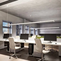 Arcchio Arbejdsrum/Kontor|Pendellamper > Susi LED-kontorhængelampe, hvid, 120 cm, 4.000K, DALI