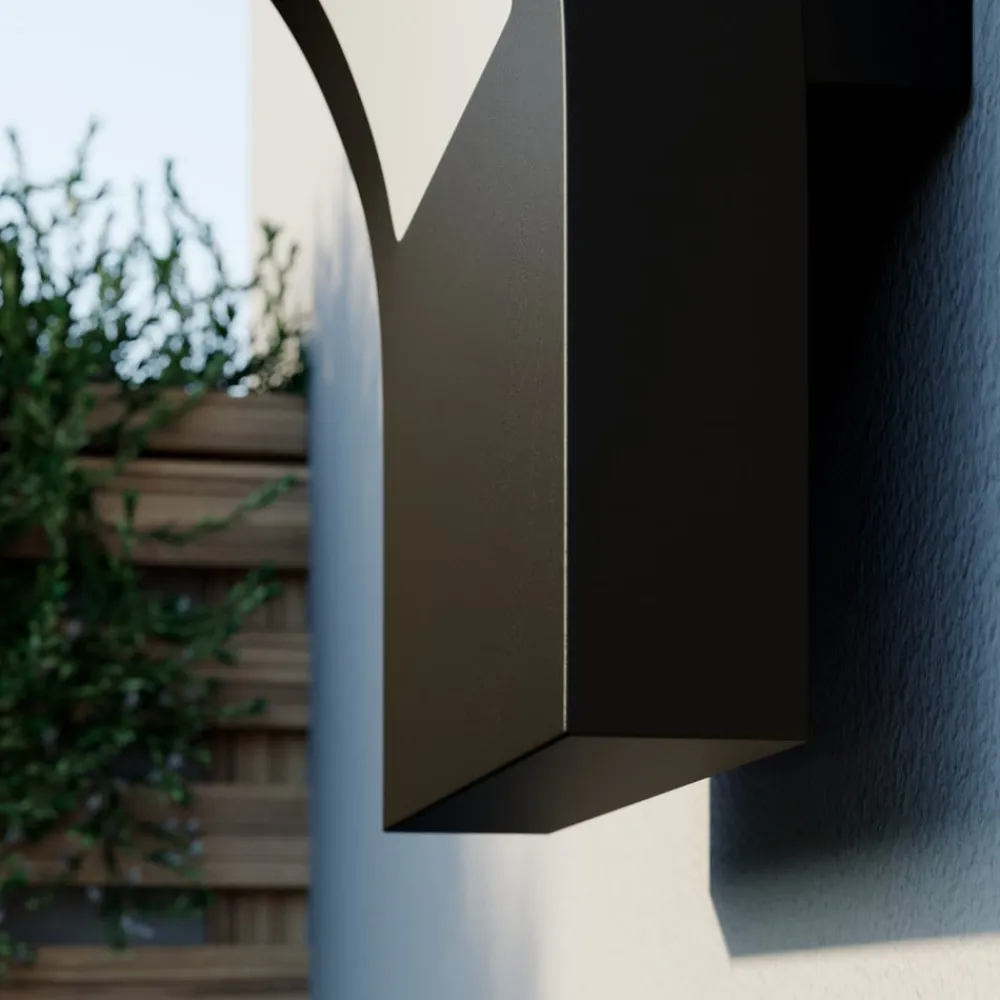 Arcchio Terrassebelysning|Væglamper > udendørs LED-væglampe Advik, IP65, antracit, metal