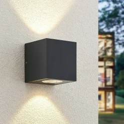 Arcchio Væglamper > udendørs LED-væglampe Tassnim, 12 cm, antracit, IP65