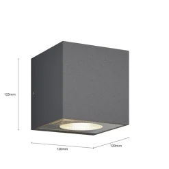 Terrassebelysning|Væglamper ^ Arcchio udendørs LED-væglampe Tassnim, 12 cm, antracit, IP65