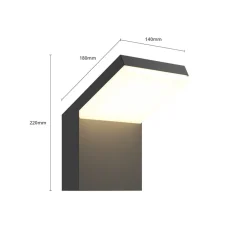 Arcchio Væglamper > udendørs LED-væglampe Yolena, antracit, aluminium, 21 cm