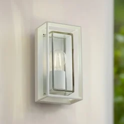 Arcchio Væglamper > udendørs væglampe Ismera, hvid, IP65, glas, E27
