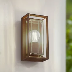 Terrassebelysning|Væglamper ^ Arcchio udendørs væglampe Ismera, rustfarvet, IP65, glas, E27
