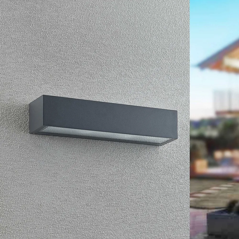 Terrassebelysning|Væglamper ^ Arcchio udendørs væglampe LengoE27, 38 cm, antracit, E27, IP54