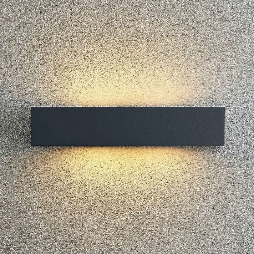 Terrassebelysning|Væglamper ^ Arcchio udendørs væglampe LengoE27, 38 cm, antracit, E27, IP54