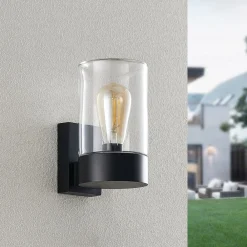 Arcchio Terrassebelysning|Væglamper > udendørs væglampe Liljana, sort, 21 cm, IP65, glas