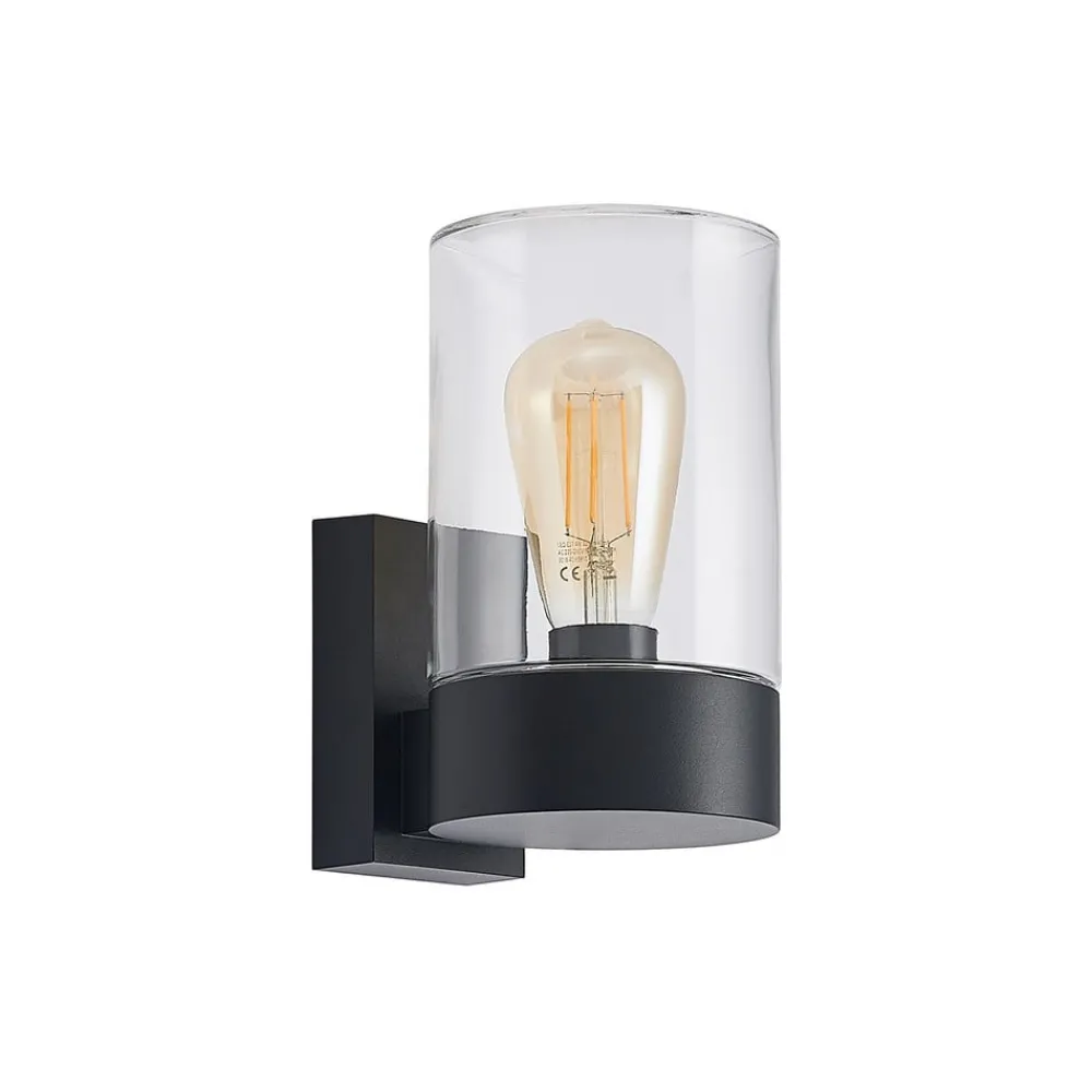 Arcchio Terrassebelysning|Væglamper > udendørs væglampe Liljana, sort, 21 cm, IP65, glas