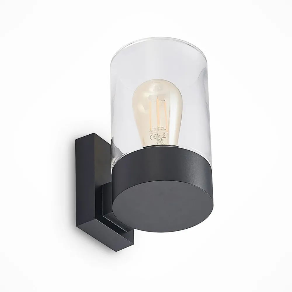 Arcchio Terrassebelysning|Væglamper > udendørs væglampe Liljana, sort, 21 cm, IP65, glas