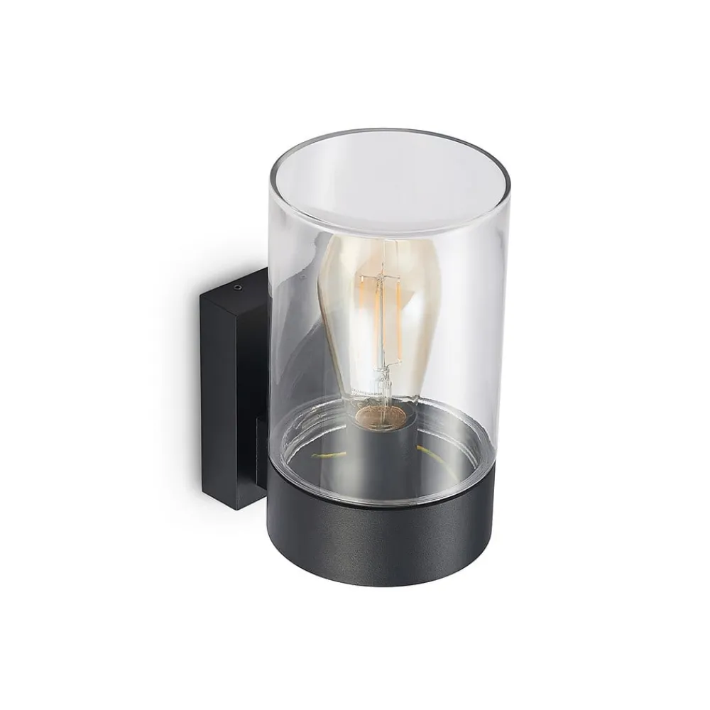 Arcchio Terrassebelysning|Væglamper > udendørs væglampe Liljana, sort, 21 cm, IP65, glas