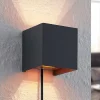 Arcchio Væglamper|Væglamper > væglampe Zuzana, kantet, sort, stik, 10 cm