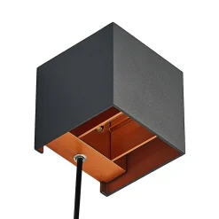 Arcchio Væglamper|Væglamper > væglampe Zuzana, kantet, sort, stik, 10 cm