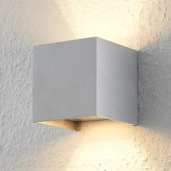 Arcchio Gang|Pendellamper > væglampe Zuzana, kantet, aluminiumsfarvet, G9, 10 cm