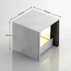 Arcchio Gang|Pendellamper > væglampe Zuzana, kantet, aluminiumsfarvet, G9, 10 cm