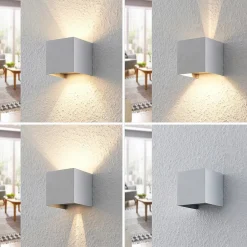 Arcchio Gang|Pendellamper > væglampe Zuzana, kantet, aluminiumsfarvet, G9, 10 cm